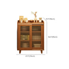 Buffet décontracté en bois brun avec portes vitrées