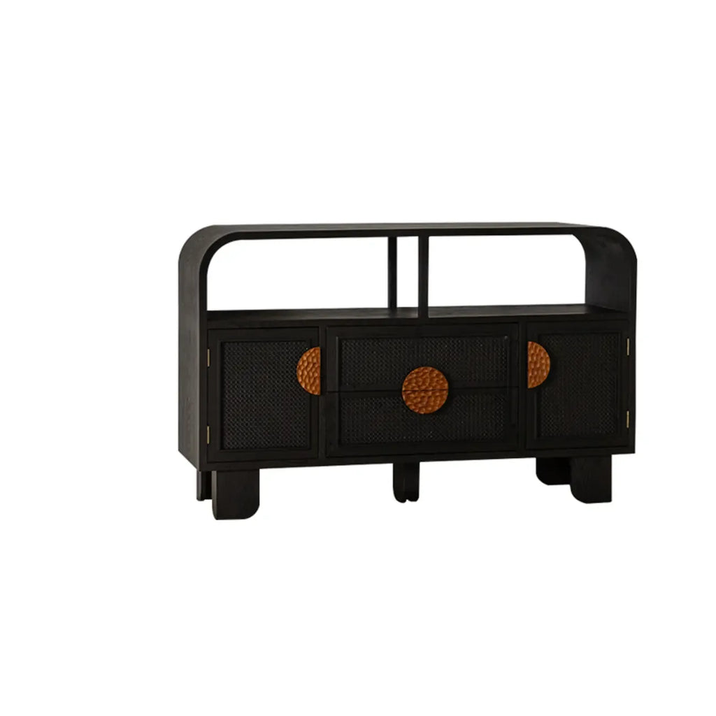 Buffet de rangement décontracté noir anthracite avec tiroirs