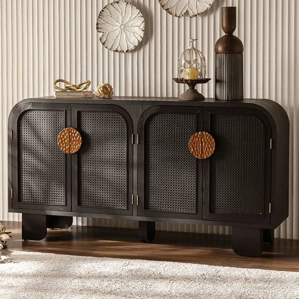 Buffet de rangement décontracté noir anthracite avec tiroirs