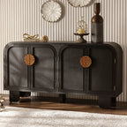 Buffet de rangement décontracté noir anthracite avec tiroirs