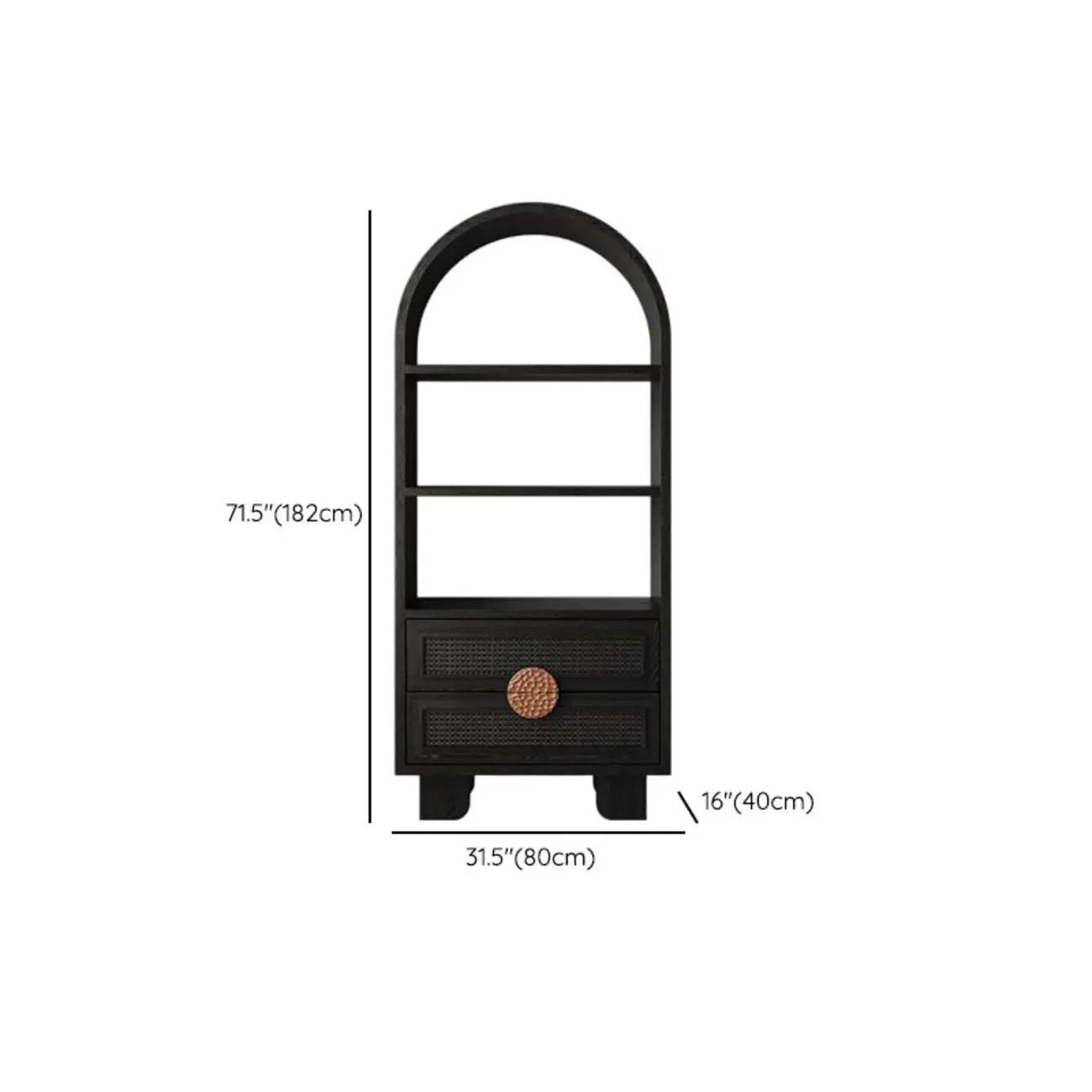 Buffet de rangement décontracté noir anthracite avec tiroirs