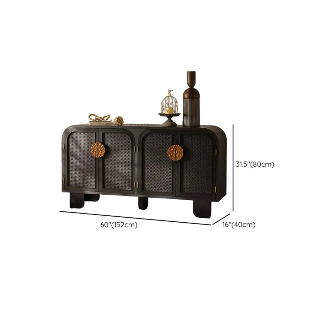 Buffet de rangement décontracté noir anthracite avec tiroirs