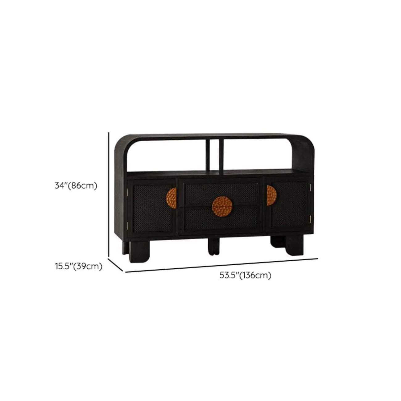 Buffet de rangement décontracté noir anthracite avec tiroirs