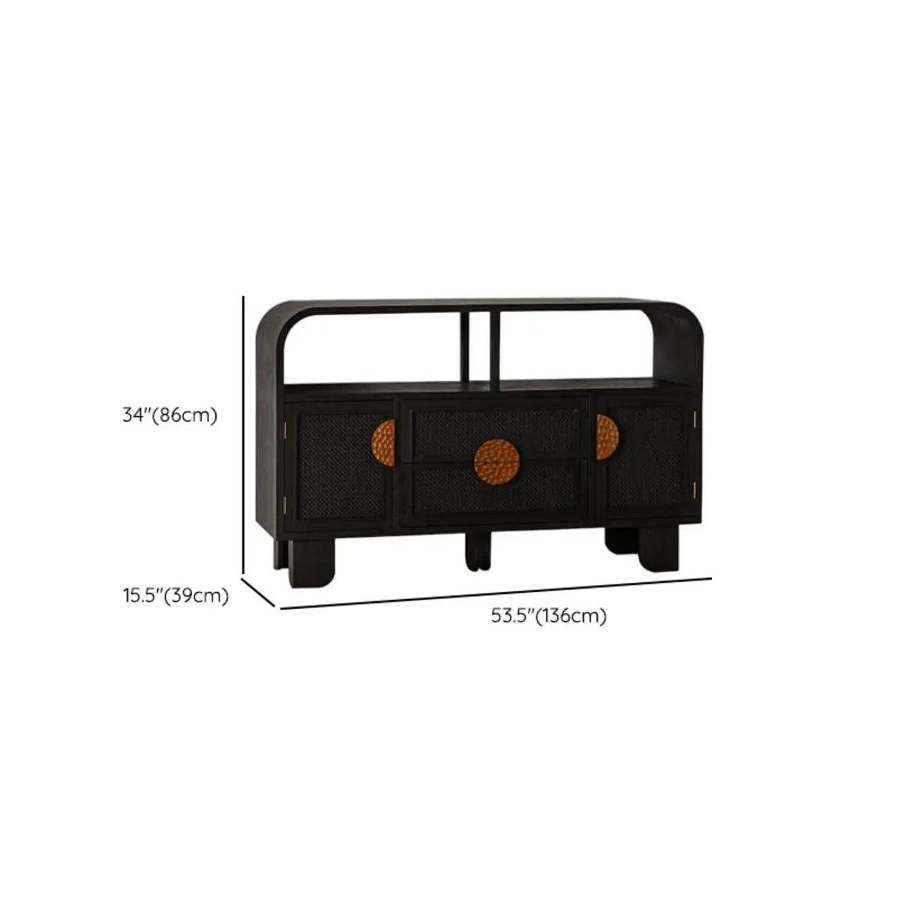 Buffet de rangement décontracté noir anthracite avec tiroirs