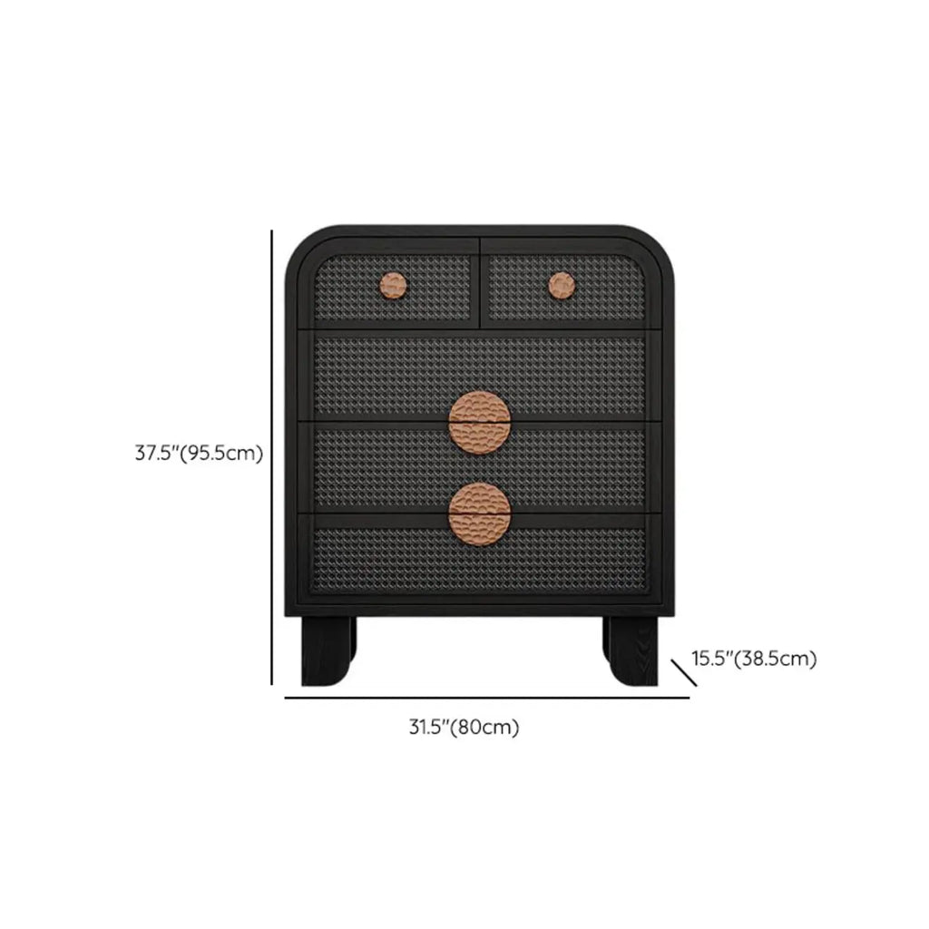 Buffet de rangement décontracté noir anthracite avec tiroirs