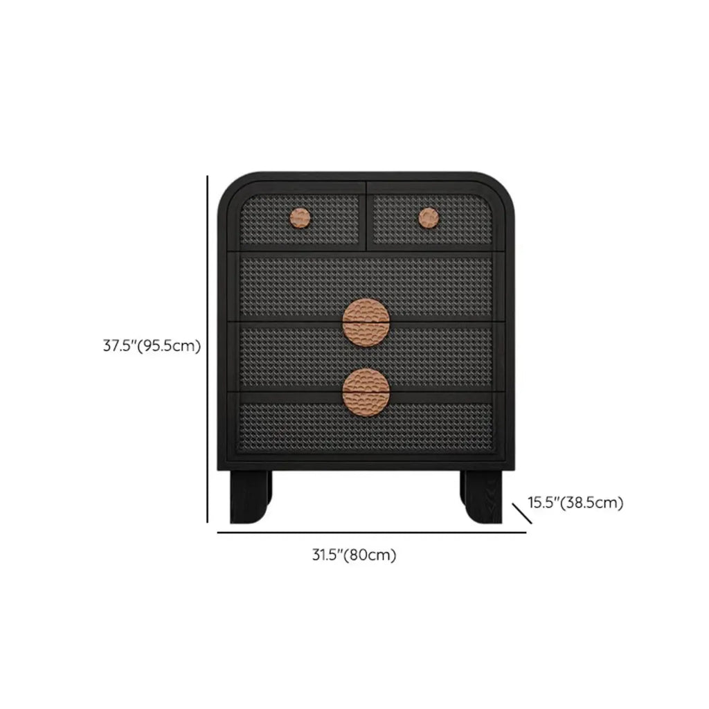 Buffet de rangement décontracté noir anthracite avec tiroirs