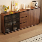 Buffet décontracté en bois couleur expresso avec tiroirs