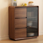 Buffet décontracté en bois couleur expresso avec tiroirs