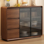 Buffet décontracté en bois couleur expresso avec tiroirs