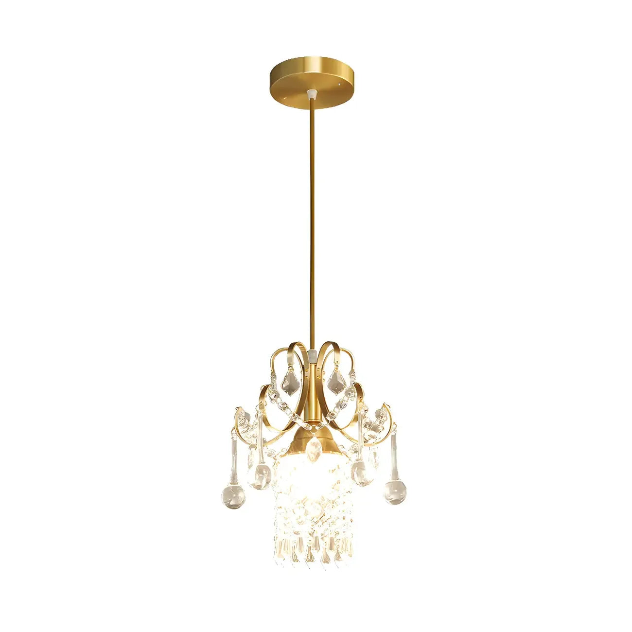 Suspension de luxe avec accents de cristal doré