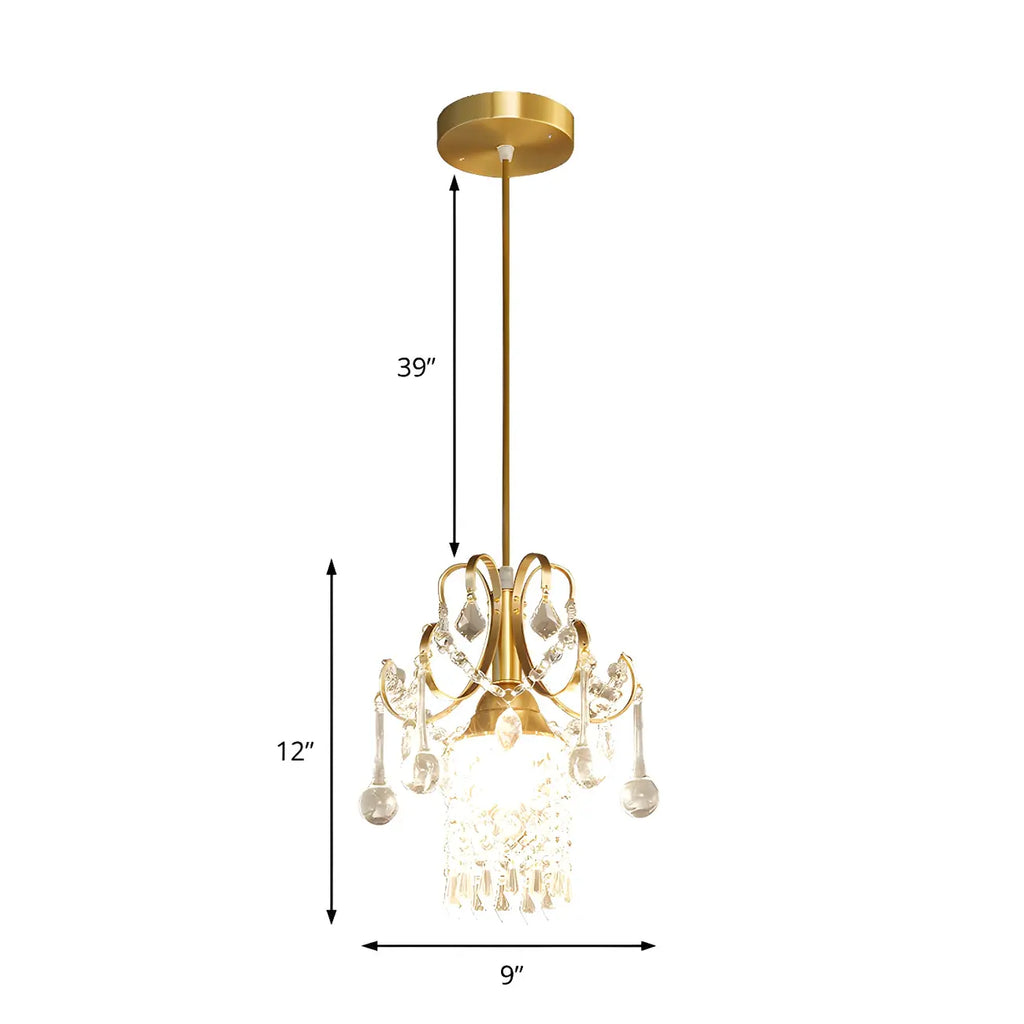 Suspension de luxe avec accents de cristal doré