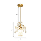 Suspension de luxe avec accents de cristal doré