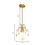 Suspension de luxe avec accents de cristal doré