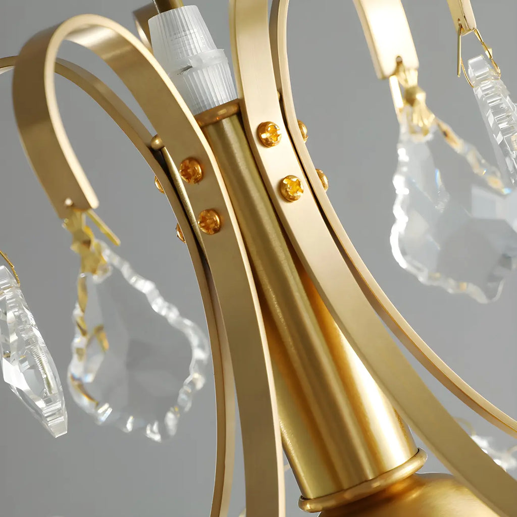 Suspension de luxe avec accents de cristal doré