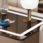 Table de chevet avec tiroir de rangement et chargeur sans fil LED