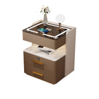 Table de chevet avec tiroir de rangement et chargeur sans fil LED