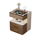 Table de chevet avec tiroir de rangement et chargeur sans fil LED