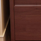Table de chevet classique en bois brun noyer avec tiroir et étagère