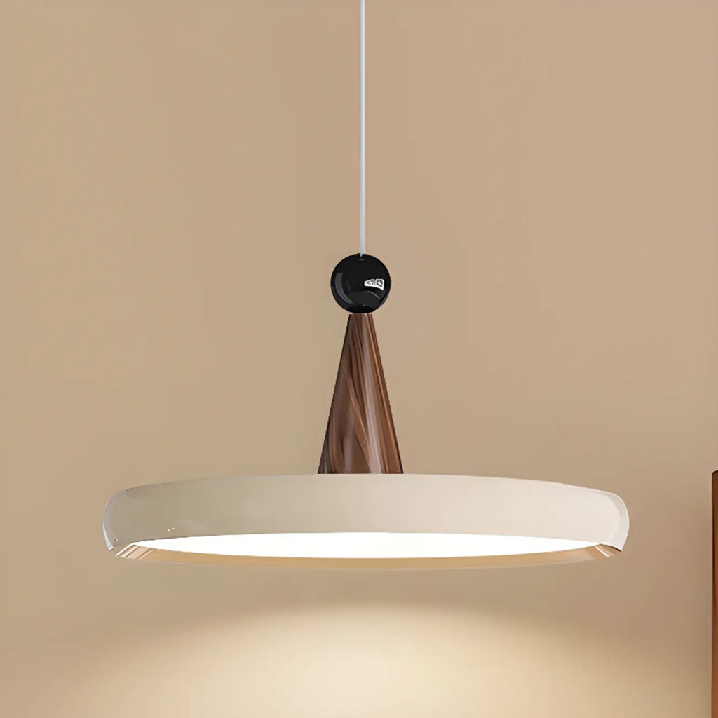Suspension géométrique moderne en acrylique crème avec variateur multiple