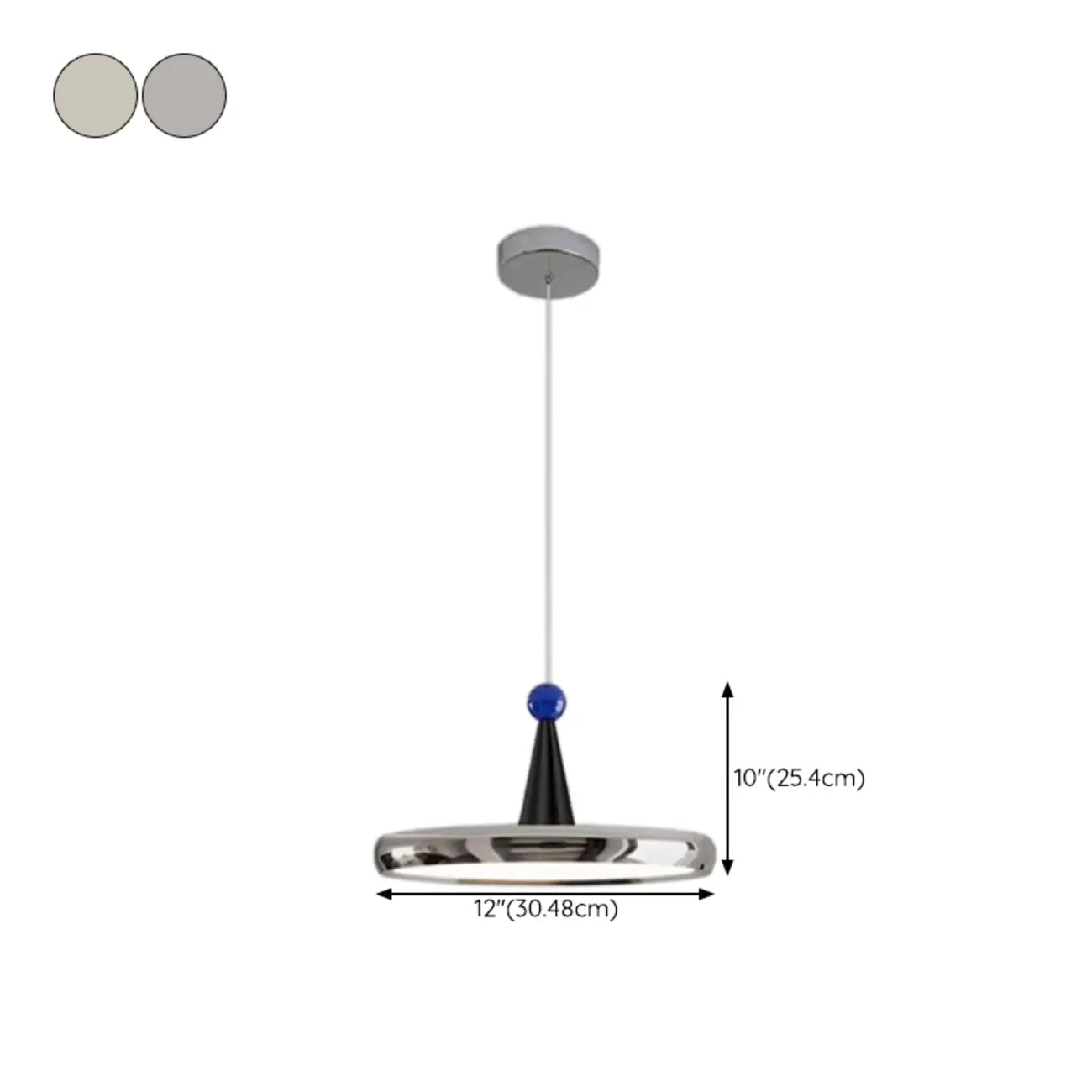 Suspension géométrique moderne en acrylique crème avec variateur multiple
