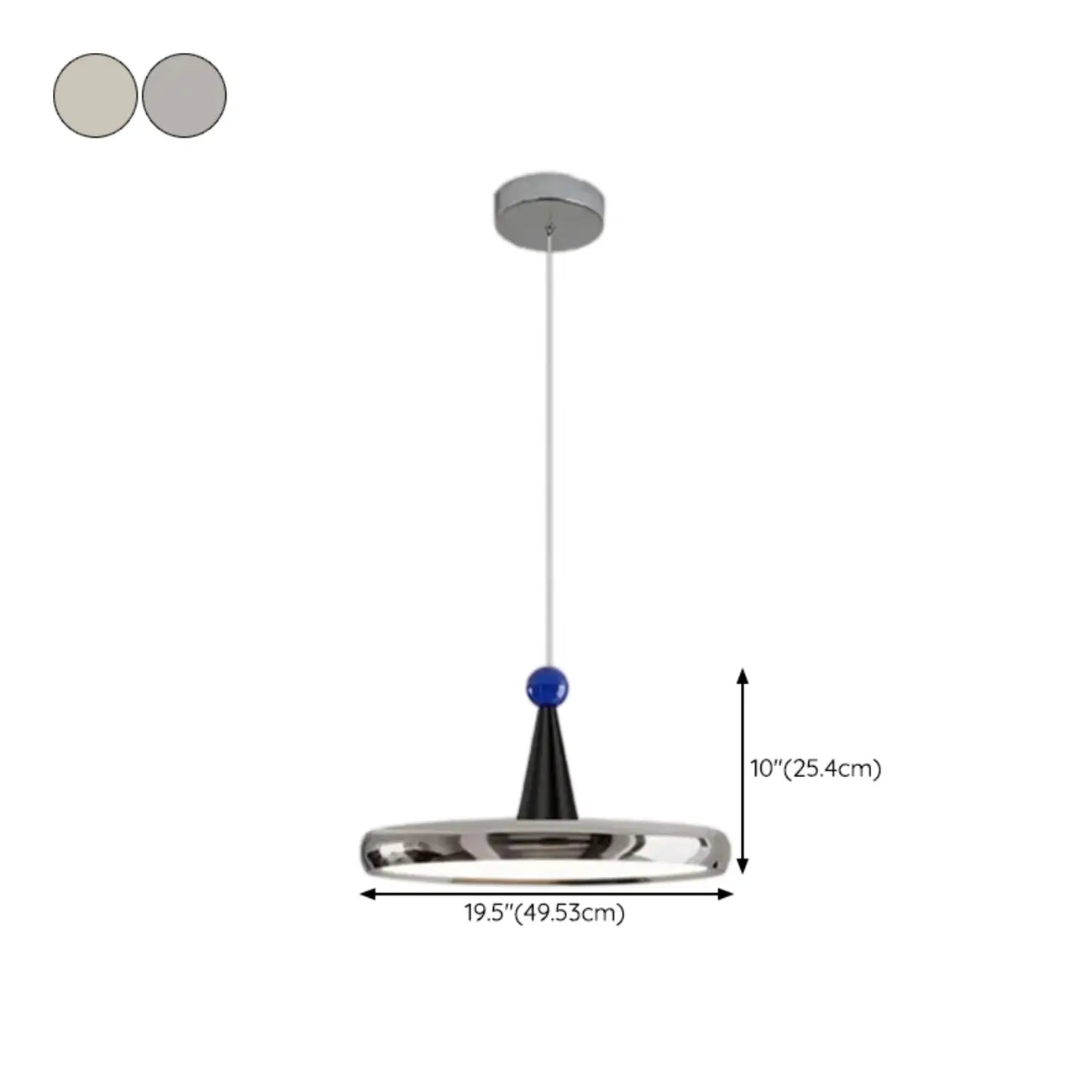 Suspension géométrique moderne en acrylique crème avec variateur multiple