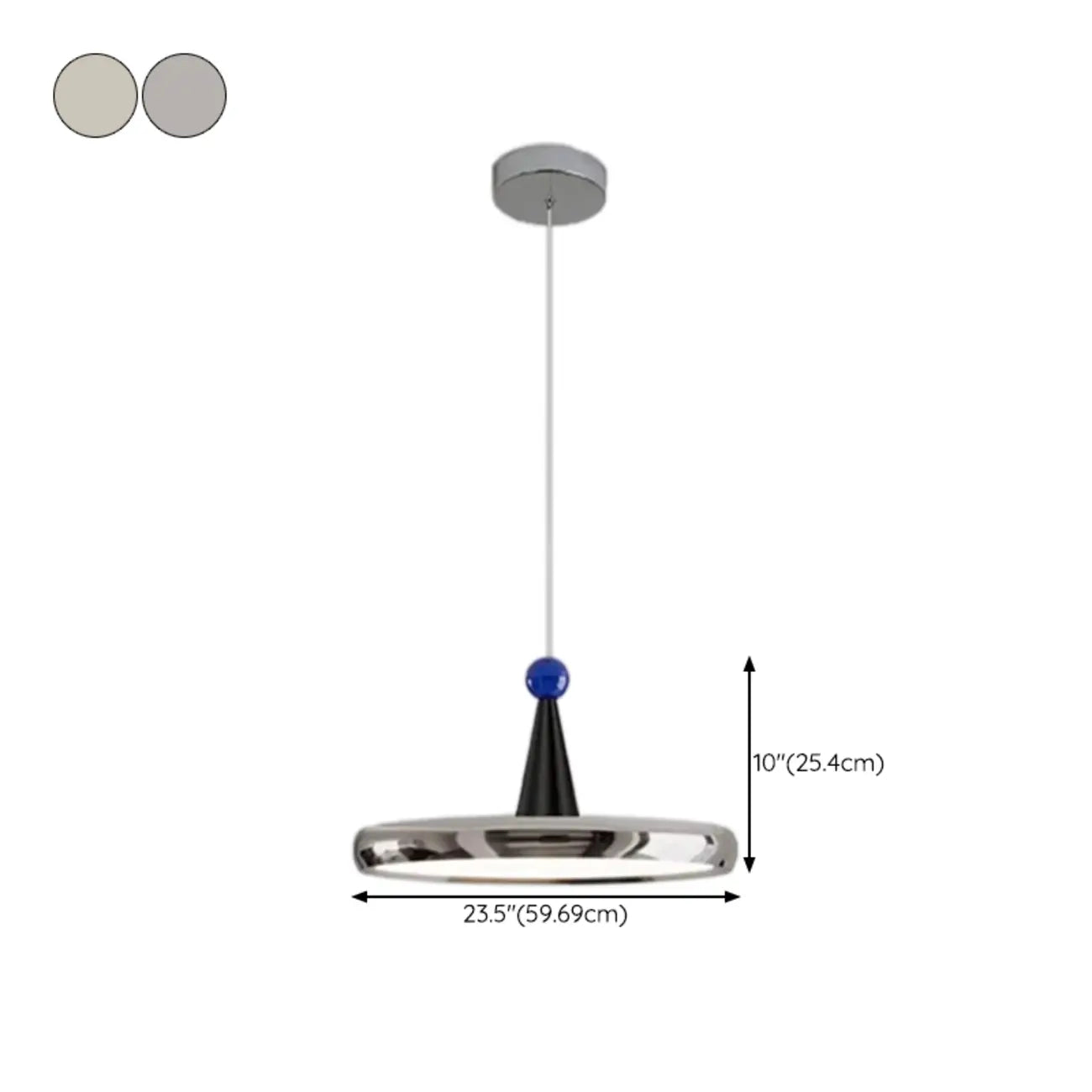 Suspension géométrique moderne en acrylique crème avec variateur multiple