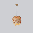 Suspension exquise en bois massif en forme de pomme de pin