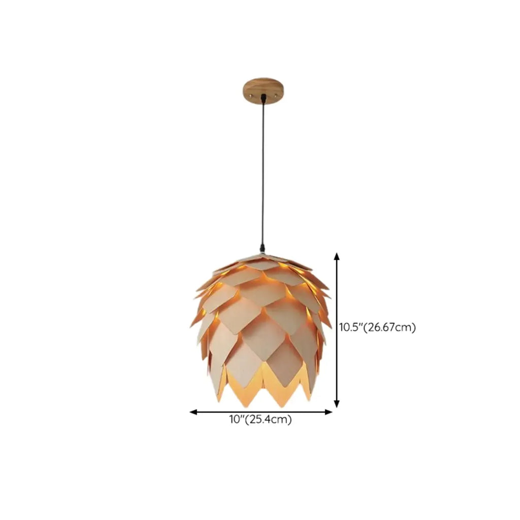 Suspension exquise en bois massif en forme de pomme de pin