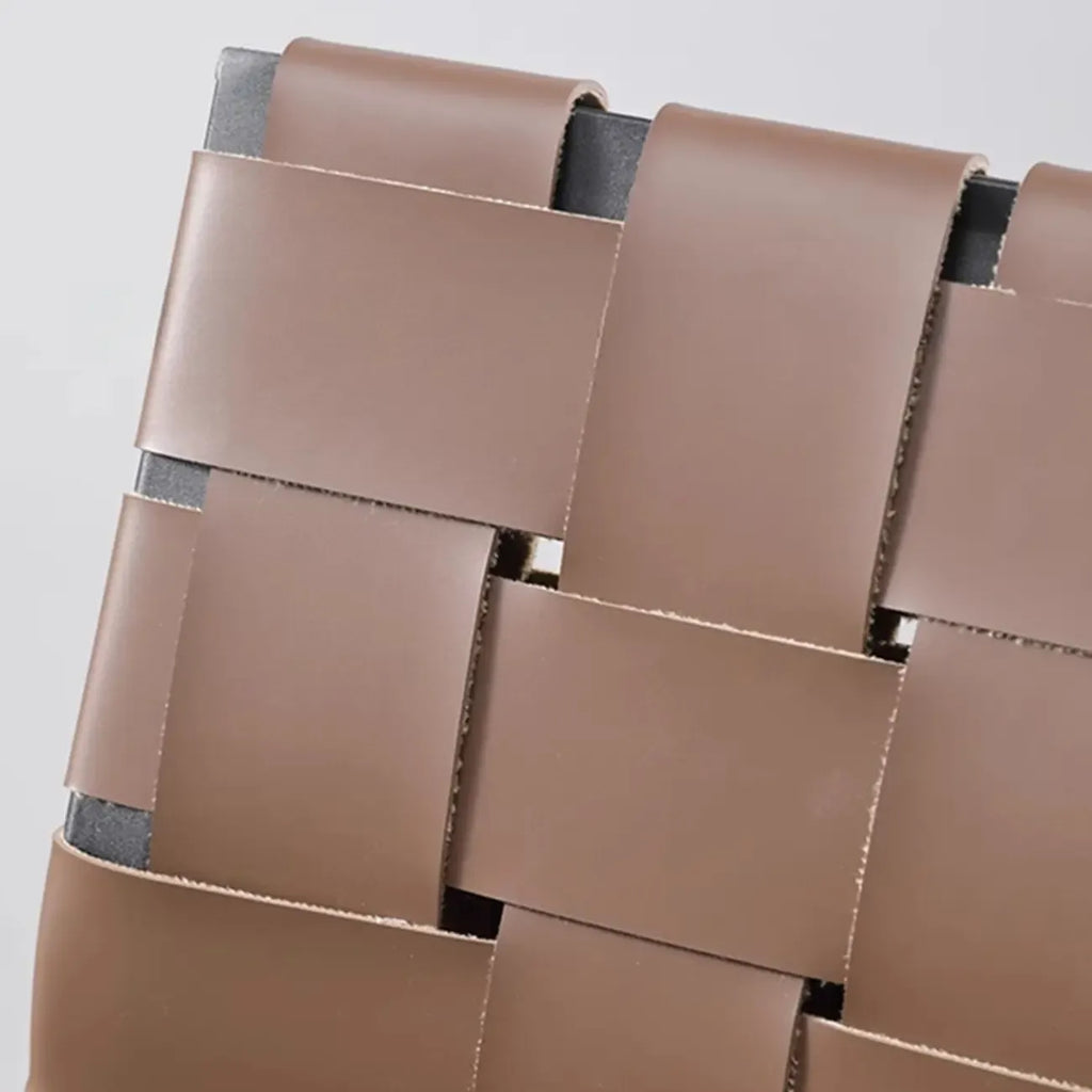 Tabourets de bar modernes avec dossier, assise en cuir texturé tissé