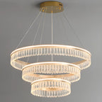 Lustres modernes à LED ronds en cristal doré à intensité variable