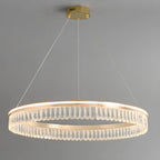 Lustres modernes à LED ronds en cristal doré à intensité variable