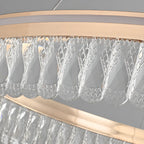 Lustres modernes à LED ronds en cristal doré à intensité variable