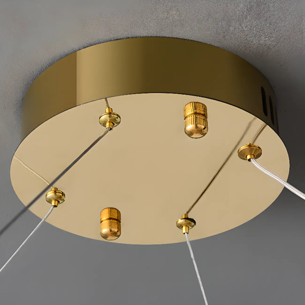 Lustres modernes à LED ronds en cristal doré à intensité variable