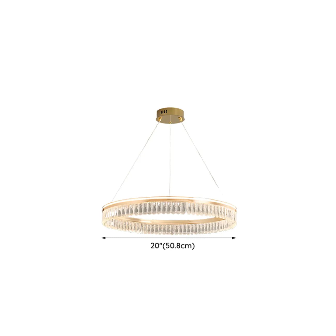 Lustres modernes à LED ronds en cristal doré à intensité variable