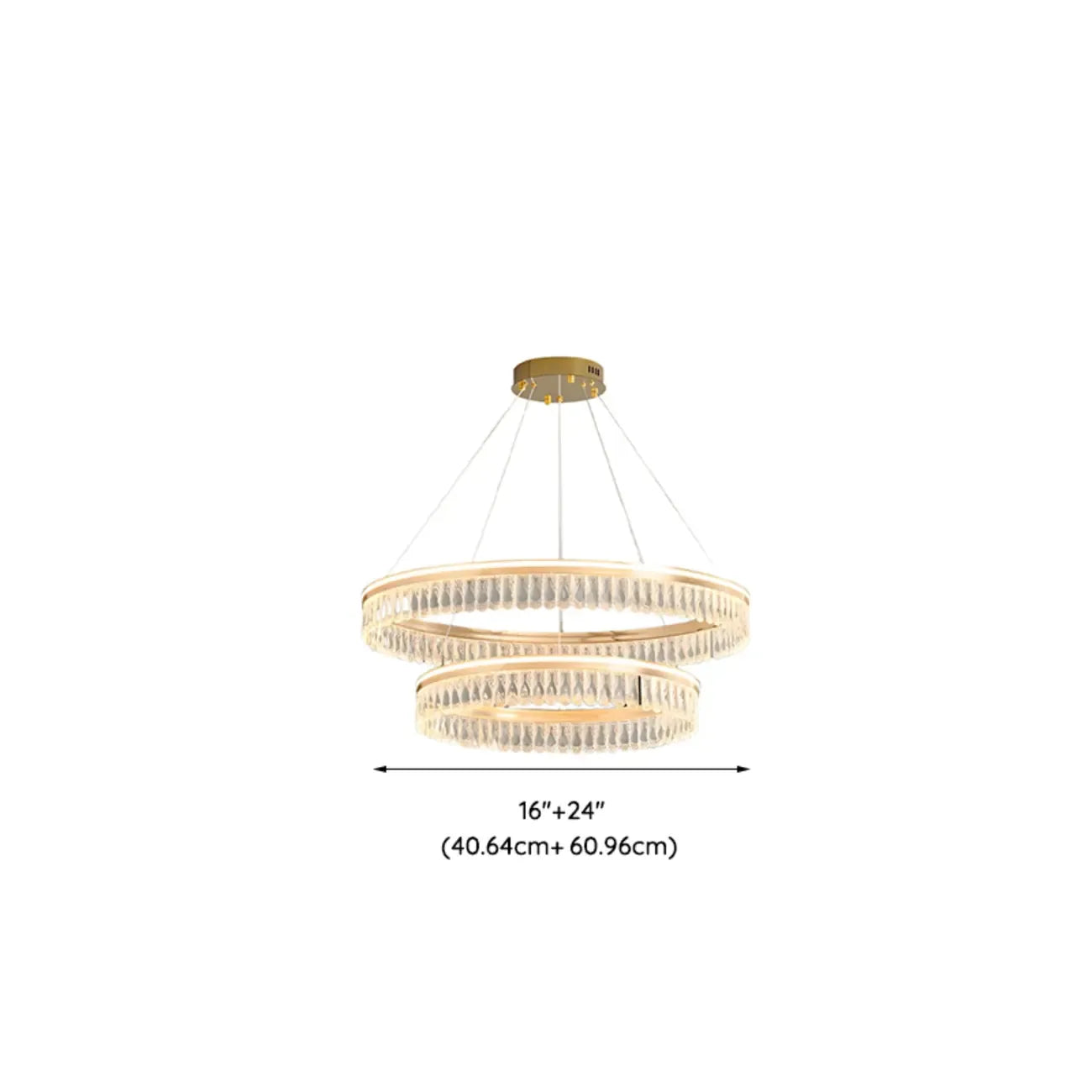 Lustres modernes à LED ronds en cristal doré à intensité variable