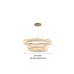 Lustres modernes à LED ronds en cristal doré à intensité variable