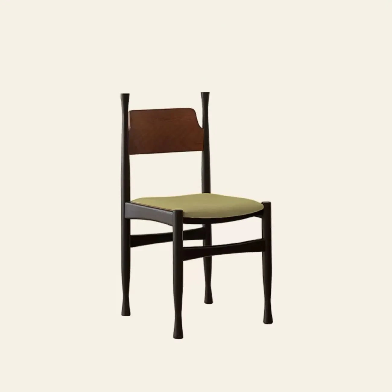 Chaise de salle à manger minimaliste vintage avec cadre en bois et revêtement rembourré