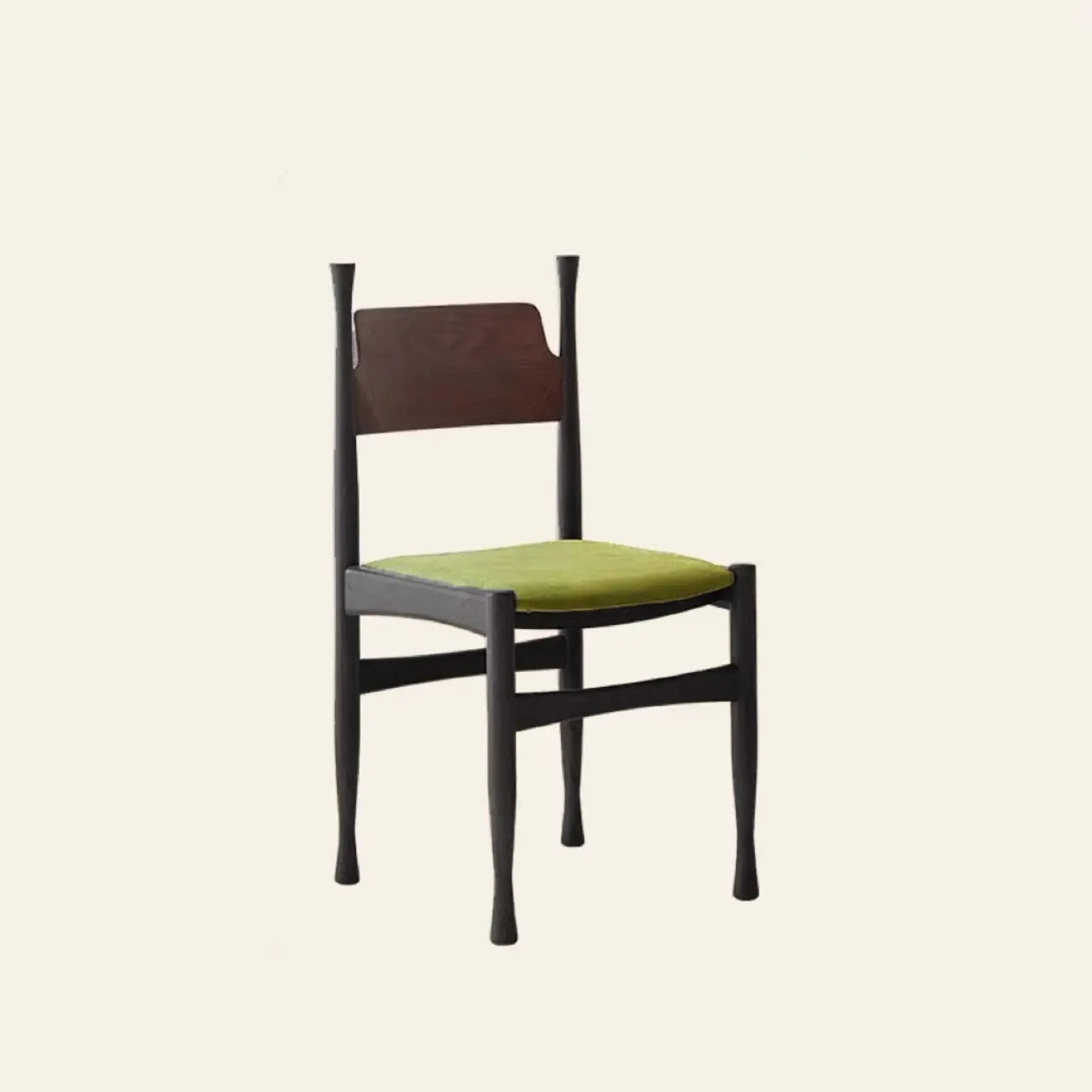 Chaise de salle à manger minimaliste vintage avec cadre en bois et revêtement rembourré