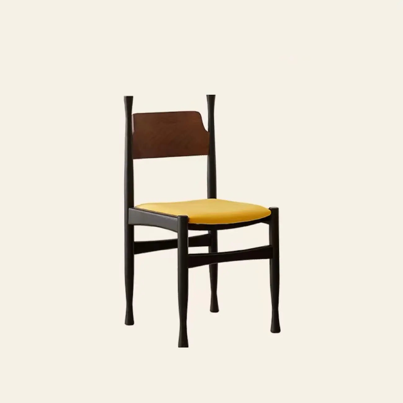 Chaise de salle à manger minimaliste vintage avec cadre en bois et revêtement rembourré