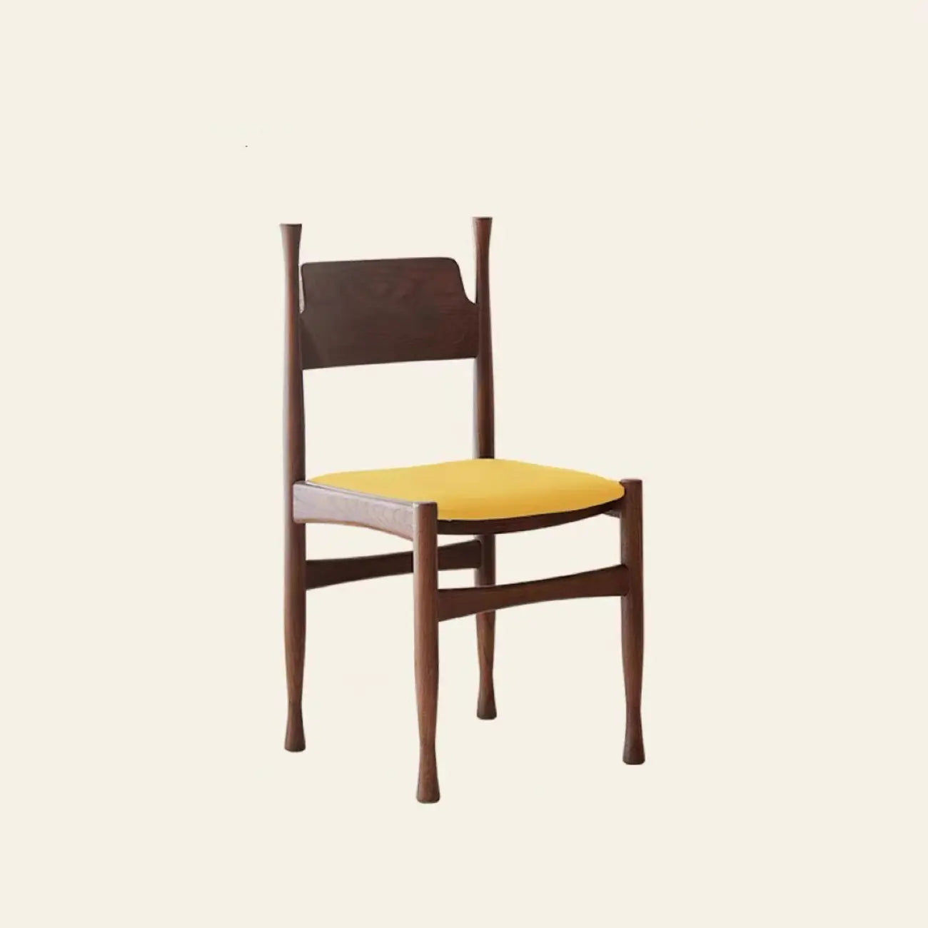 Chaise de salle à manger minimaliste vintage avec cadre en bois et revêtement rembourré