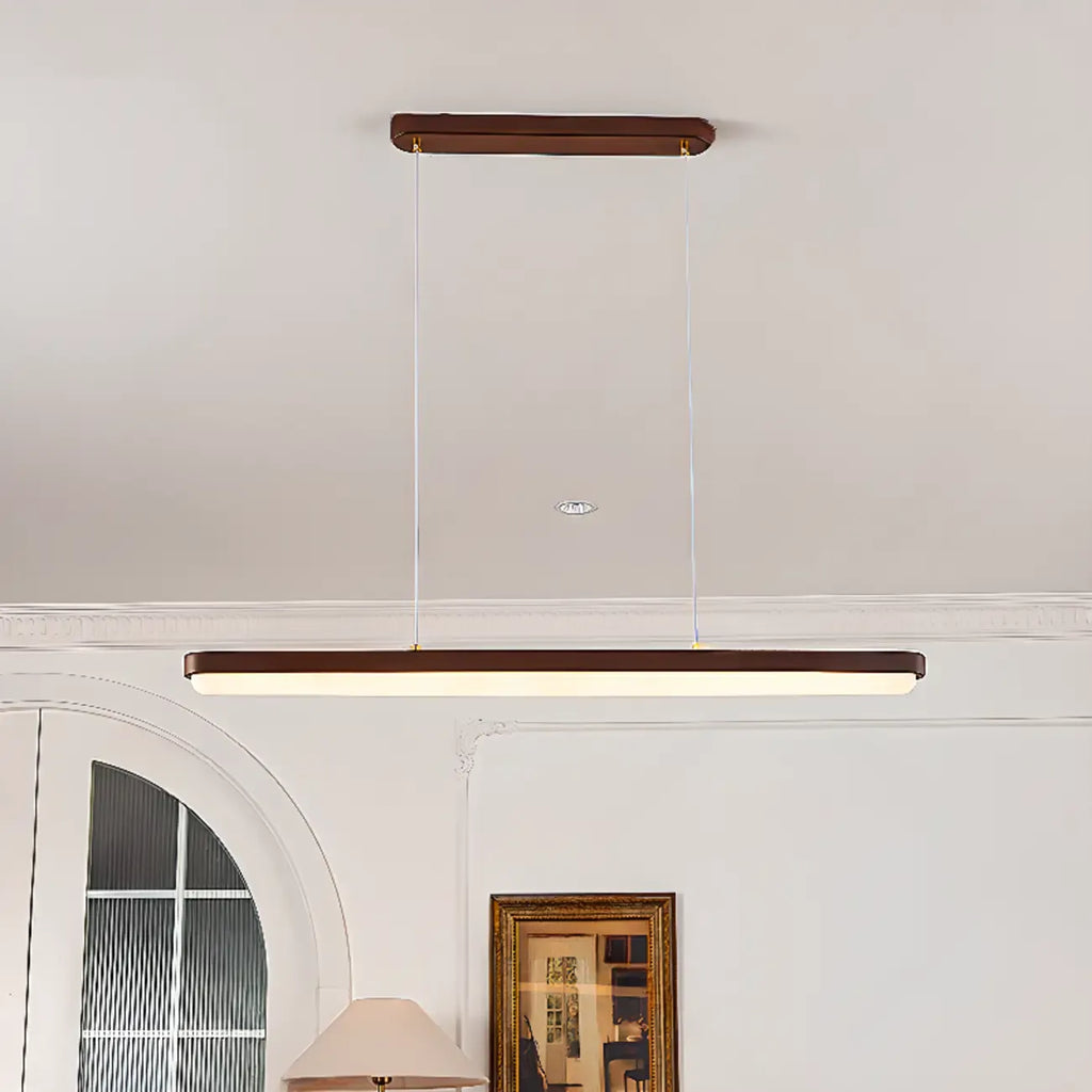 Suspension linéaire moderne marron pour îlot central, avec fixation à visser