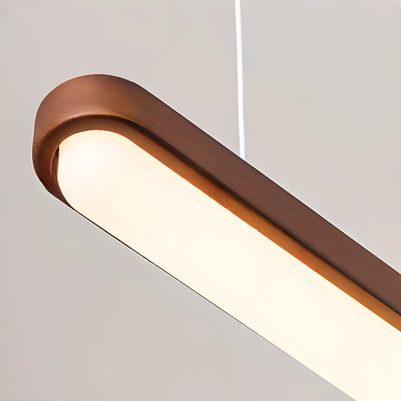 Suspension linéaire moderne marron pour îlot central, avec fixation à visser