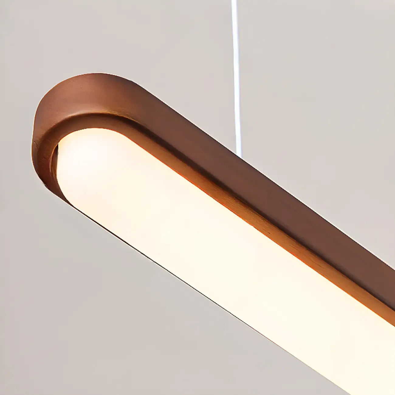 Suspension linéaire moderne marron pour îlot central, avec fixation à visser