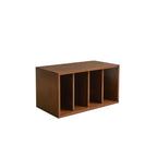 Bibliothèque cubique contemporaine en bois de noyer