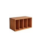 Bibliothèque cubique contemporaine en bois de noyer