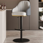 Tabouret de bar pivotant moderne en cuir, dossier bas réglable