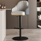 Tabouret de bar pivotant moderne en cuir, dossier bas réglable