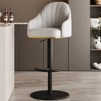Tabouret de bar pivotant moderne en cuir, dossier bas réglable