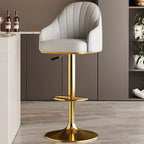Tabouret de bar pivotant moderne en cuir, dossier bas réglable