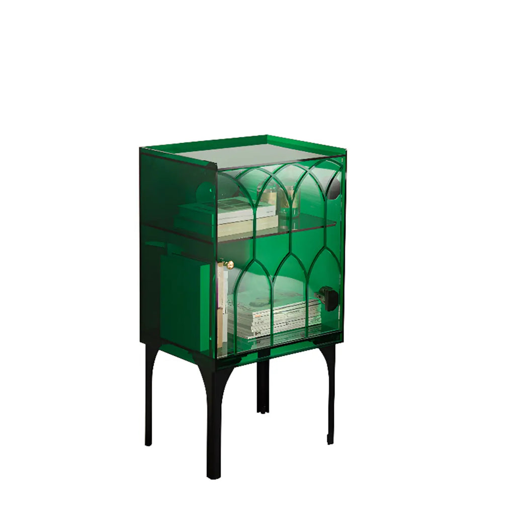 Vitrine carrée minimaliste en acrylique avec portes